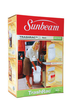 Sunbeam TrashRac 3 gal White Plastic Wastebasket