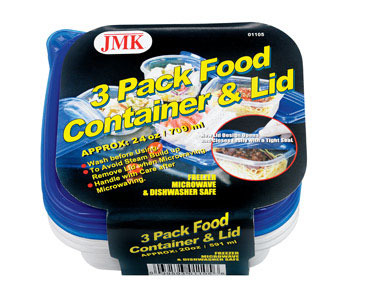 FOOD CONTAINER & LID 3PK