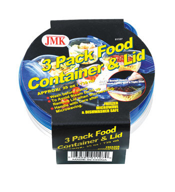 FOOD CONTAINER & LID 3PK