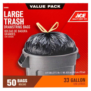 Ace Trash Bag Drwst 33gal 50pk