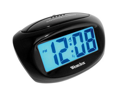 Lcd Alarm Clock 1" Blk