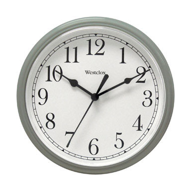 Round Silver Wall Clock 9"