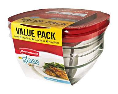 GLASS FOOD STORAGE SET6P