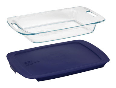 PYREX OBL DISH W/LID 3QT