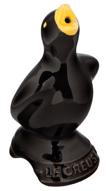 STONEWARE PIE BIRD BLACK