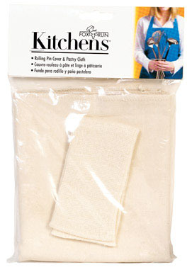 Fox Run Kitchens 23.5 in. L X 19.5 in. D Cotton Pastry Cloth and Rolling Pin Cover White
