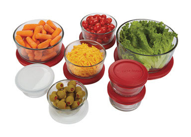 GLASS FOOD STORAGE 16PC