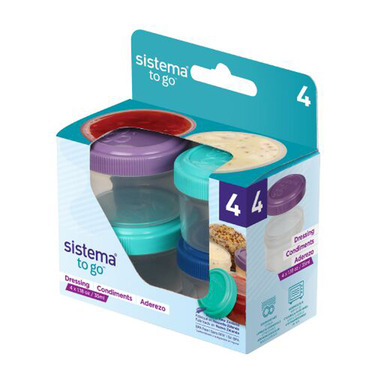 Sistema To Go 1.18 oz Clear Dressing Container 4 pk