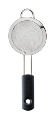 OXO Good Grips 3 in. W X 8 in. L Silver/Black Stainless Steel Strainer