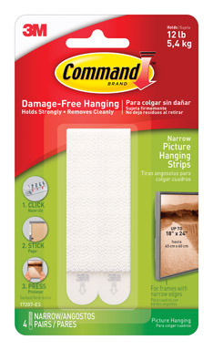 3M Command White Picture Hanging Strips 8 pk