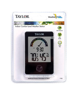 Taylor Comfort Level Hygrometer Digital Thermometer Plastic Black