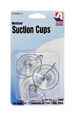 MED SUCTION CUP W/HK 3PK