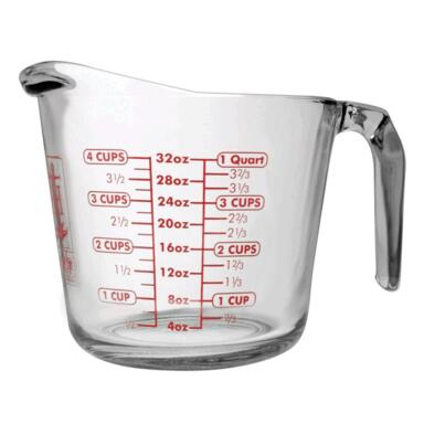 Msrng Cp Gls Clr/rd 32oz
