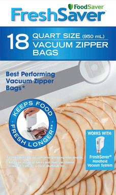 VAC ZIP BAGS QT 18PK