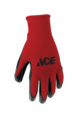 Ace Men's Indoor/Outdoor Coated Work Gloves Red M 1 pair