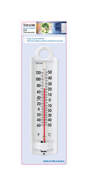 Taylor Tube Thermometer Aluminum White