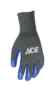Ace Men's Indoor/Outdoor Coated Work Gloves Blue/Gray M 1 pair