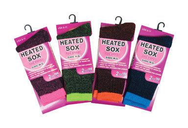 LADIES HEATED SOX ASST COLORS