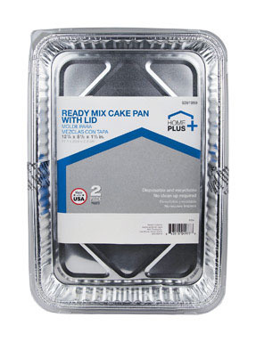 Home Plus Durable Foil 8-1/8 in. W X 12-1/4 in. L Cake Pan Silver 2 pk