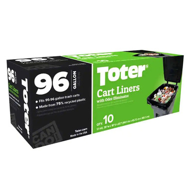 10CT 96 GAL Black Can Liner