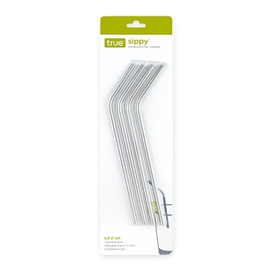 STRAWS STNLS STL 8"4PK