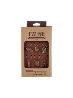 WINE CHARMS ANT GOLD 6PK