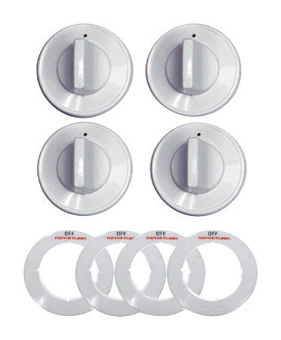 KNOB KIT GAS WHITE 4PK