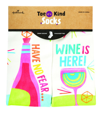 Nevr Fear Wine Here Sock