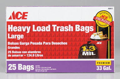 TRASH BAG ACE 33GAL BX25