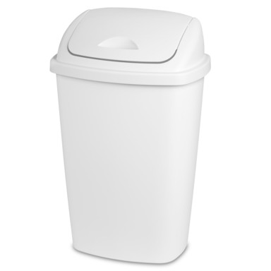 KITCHEN TRASH CAN 13.2G WHITE