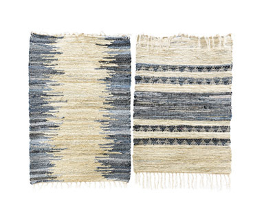 RECYCLED COT RUG W/FRING