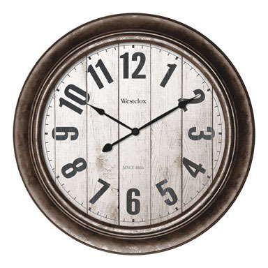 CLOCK WALL BRN 15.5"DIA