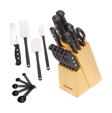 KNIFE SET/WOOD BLK