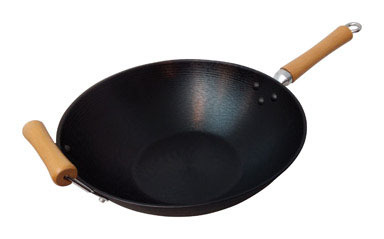 WOK BLK STEEL N/S 14"