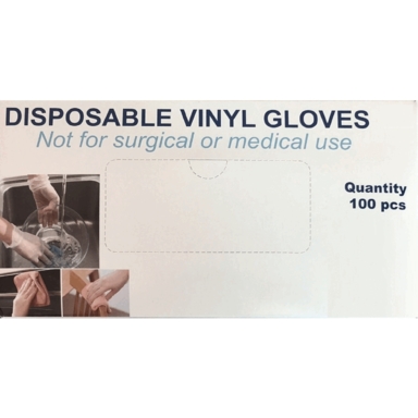 GLOVES VINYL WHT L 100PK