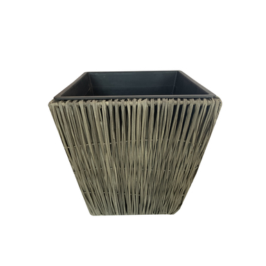 PLANTER SQ WCKR GRY 18"