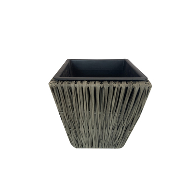 PLANTER SQ WCKR GRY 11"