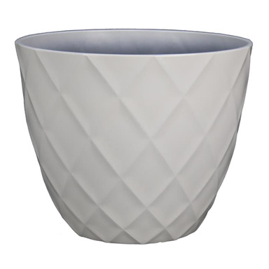 Planter Diamond Wht 16"