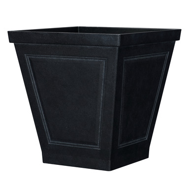 PLANTER SQUARE BLACK 16"