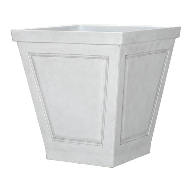 PLANTER SQUARE WHITE 16"