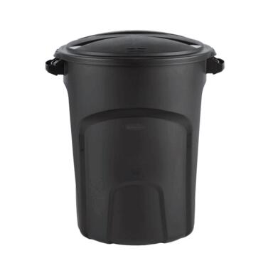 Trash Can Plst Blk 32gal