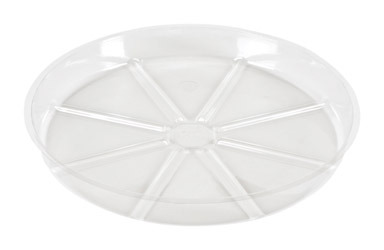 SAUCER PLNT 14"CLR RESIN