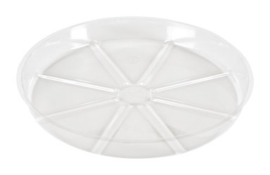 SAUCER PLNT 17"CLR RESIN