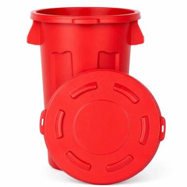 TRASH CAN 20OZ RED GRNMD