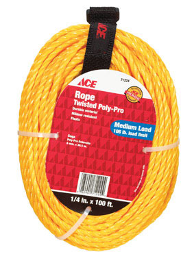 POLY ROPE 1/4"X100'YEL