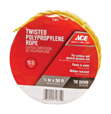 POLYPRO TWST ROPE1/4"X50