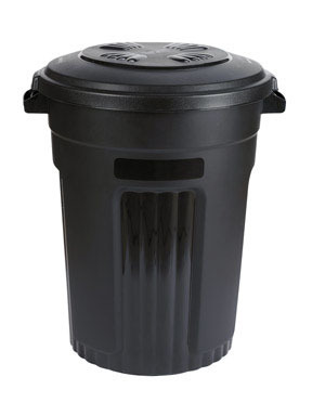 TRASH CAN 32 GAL INJ BLK