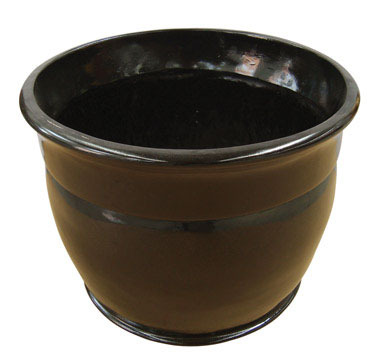 BELL PLANTER 15.5" BROWN