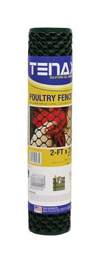 Poultry Fence 2'X25' Green