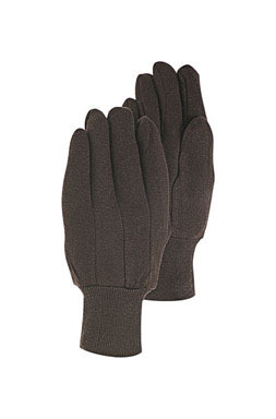 GLOVE JERSEY BRWN 6PK LG